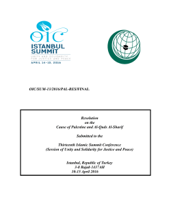 OIC/SUM-13/2016/PAL-RES/FINAL Resolution on the Cause of