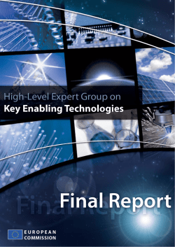 Final Report of First High Level Group on Key Enabling Technologies