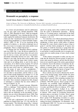 Brummitt on paraphyly: a response