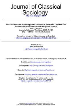 Sociology Journal of Classical
