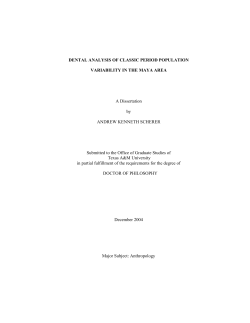 dental analysis of classic period population variability in the maya area
