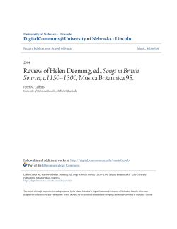 Review of Helen Deeming, ed., Songs in British Sources, c.1150&acirc;