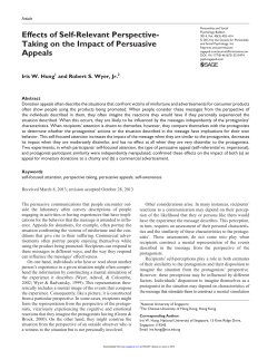 Effects of Self-Relevant Perspective