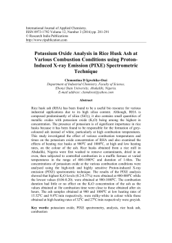 Potassium Oxide Analysis in Rice Husk Ash at Various Combustion