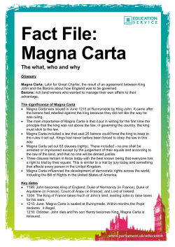 Fact File: Magna Carta