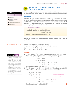 Quadratic Functions and Their Graphs