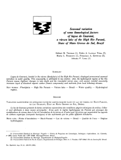 Seasonal variation of some limnological factors of lagoa do Guarana