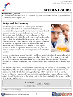 Background: Stoichiometry