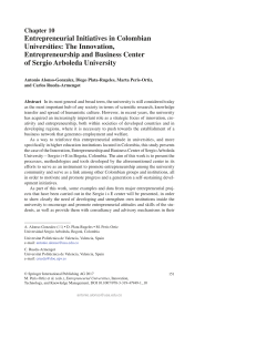 Entrepreneurial Initiatives in Colombian Universities: The Innovation