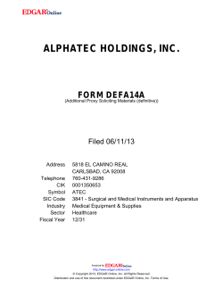 alphatec holdings, inc. - Investor Relations