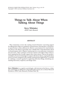 Things to Talk About When Talking About Things