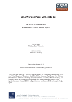 The Origins of Social Contracts: Attitudes toward Taxation in Urban