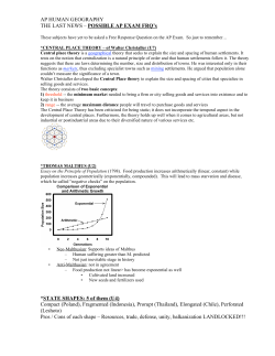 AP HUMAN GEOGRAPHY THE LAST NEWS