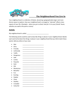 The Neighbourhood You Live In