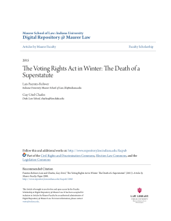 The Voting Rights Act in Winter: The Death of a Superstatute