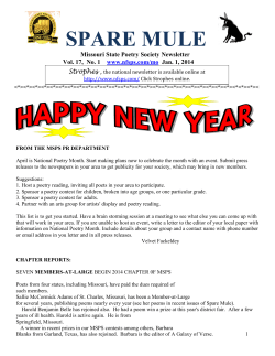 SPARE MULE - Missouri State Poetry Society