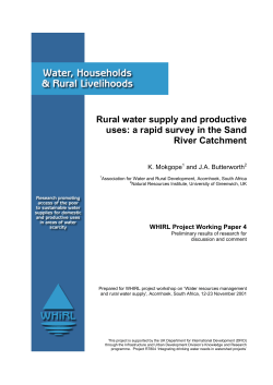 Rural water supply and productive uses: a rapid survey