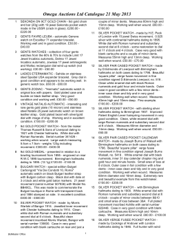 Omega Auctions Ltd Catalogue 21 May 2013