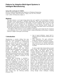 Patterns for Adaptive Multi-Agent Systems in Intelligent