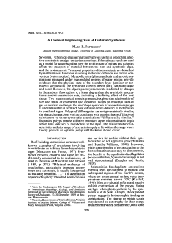 A Chemical Engineering View of Cnidarian Symbioses1