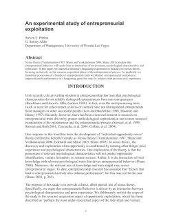 PhelanAlder_An experimental study of entrepreneurial