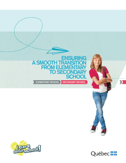 Ensuring a Smooth Transition from Elementary to Secondary School