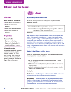 Ellipses and Em Dashes - Benchmark Writer`s Workshop