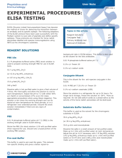 Experimental Procedures: Elisa Testing