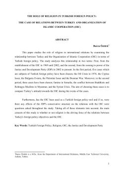 THE ROLE OF RELIGION IN TURKISH FOREIGN POLICY: THE