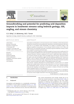 Groundtruthing and potential for predicting acid deposition impacts