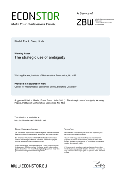 The strategic use of ambiguity