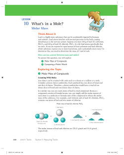 10 What`s in a Mole? Molar Mass