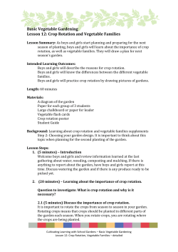 Crop Rotation and Vegetable Families