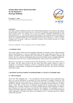 Seismic Risk and/or Real Estate Risk for the Bucharest Heritage