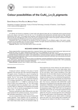 Colour possibilities of the CuAl2-xLnxO4 pigments