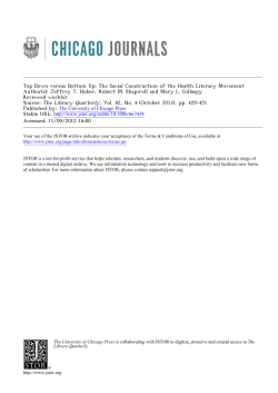 The Social Construction of the Health Literacy