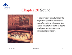 Chapter 20 Sound Chapter 20 Sound