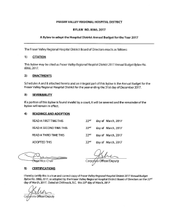 2017 Hospital District Annual Budget Bylaw No. 0064, 2017