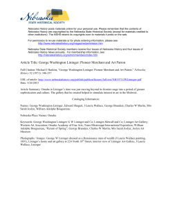 George Washington Lininger - Nebraska State Historical Society