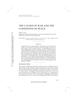 the causes of war and the conditions of peace