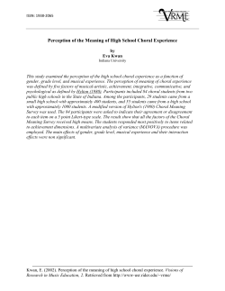 Perception of the Meaning of High School Choral
