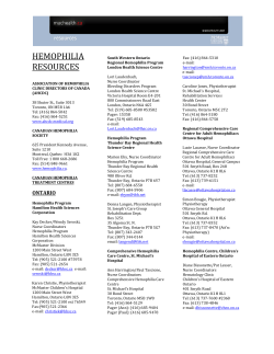 HEMOPHILIA RESOURCES