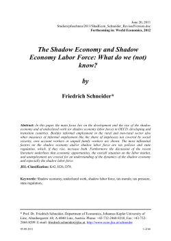 The Shadow Economy and Shadow Economy Labor Force: What do