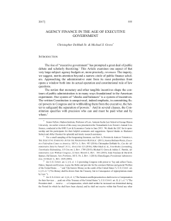 agency finance in the age of executive government