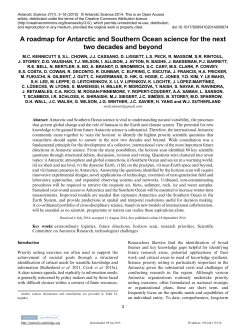A roadmap for Antarctic and Southern Ocean science for the next