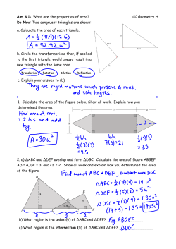 Aim #1: What are the properties of area? CC Geometry H Do Now