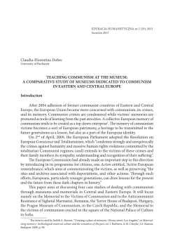teaching communism at the museum: a comparative