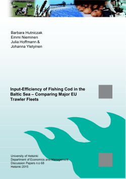 Input-Efficiency of Fishing Cod in the Baltic Sea &ndash; Comparing Major