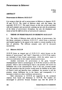 Perseverance in Hebrews!
