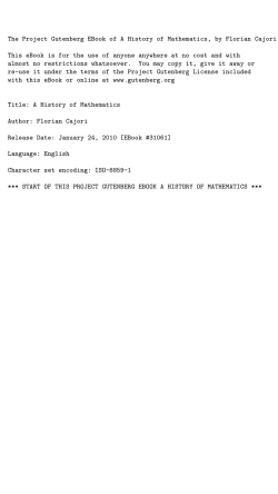 The Project Gutenberg eBook #31061: A History of Mathematics